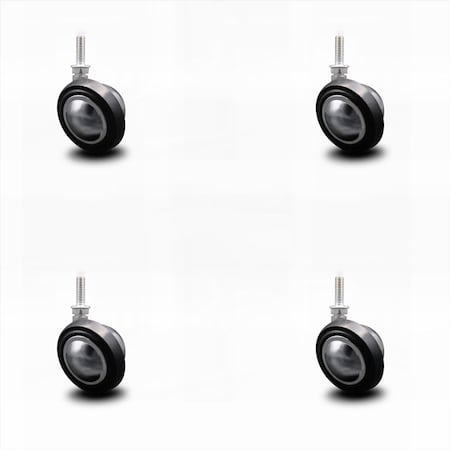 Service Caster 2.25 Inch Bright Chrome Soft Tread Ball Caster -5/16 Inch Threaded Stem, 4PK SCC-TS01S214-DCR-BC-5161810-4